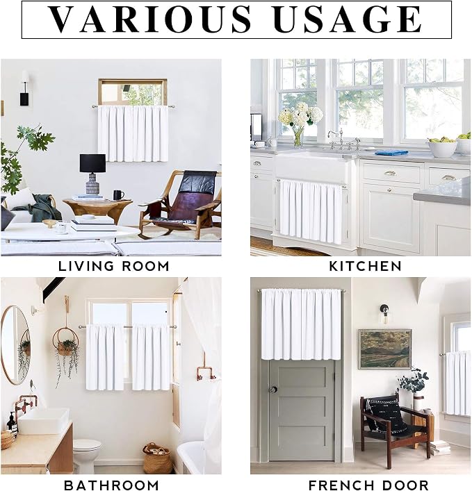 RYB HOME Short Curtains for Living Room Blackout Portable Blinds Shades for - Image 7