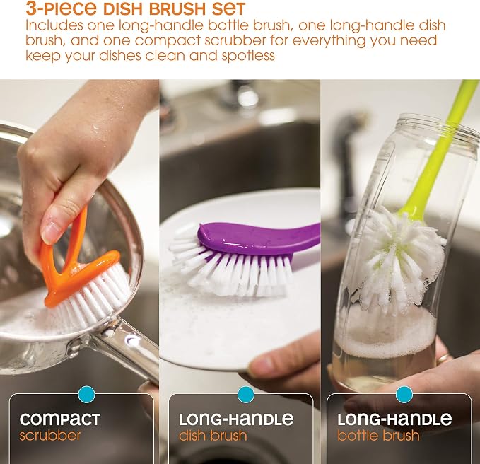 Casabella Loop 3-Piece Dish Brush Set - Image 3