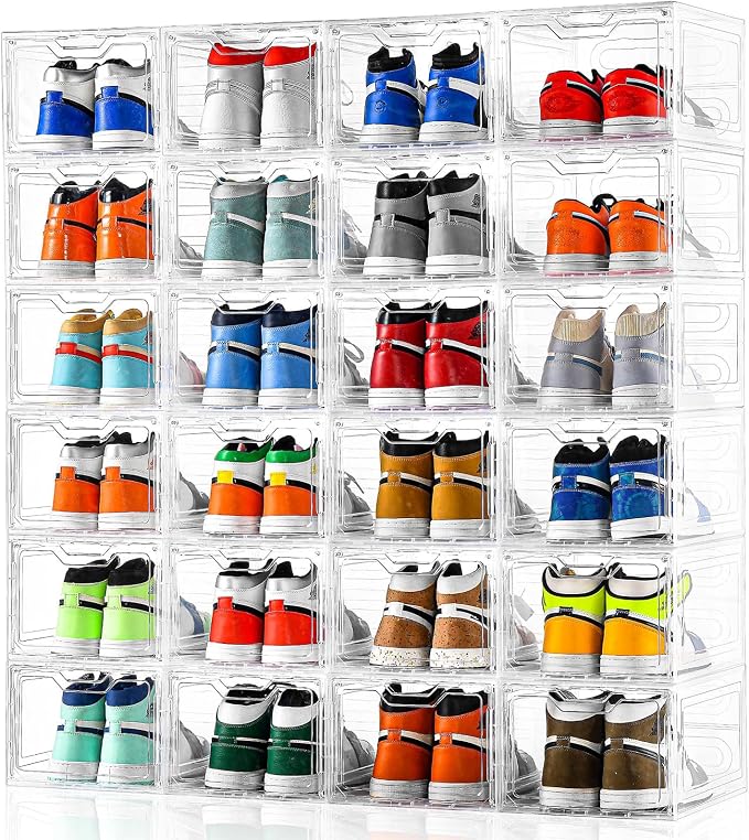 12 Pack Thicken & Sturdy Clear Shoe Storage Organizer - Image 6