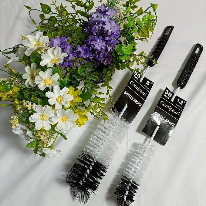 Coralpearl Bottle Brushes Thin Long Handle X 2, Utility Skinny Wire Cleaner Set - Image 3