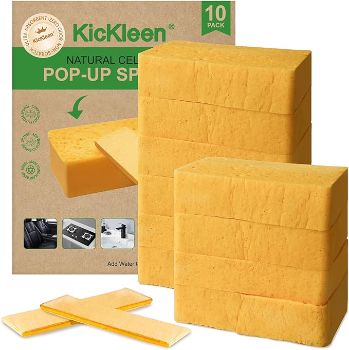 10 Count Compostable Thicker Pop-Up Sponges by KICKLEEN