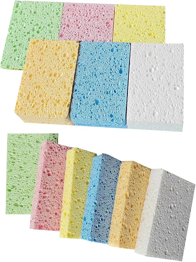 12 Pack Kitchen Natural Cellulose Sponges, Color Sponge, Dishwashing Sponges by Unknown