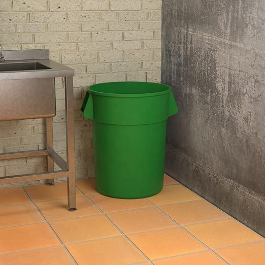 55 Gallon Green Round Commercial Trash Can - Image 4
