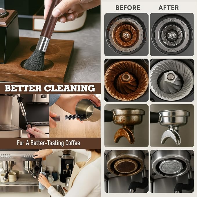 Takavu Coffee Grinder Cleaning Kit – 5pcs Boar Bristle Grinder Brush, Detail - Image 7