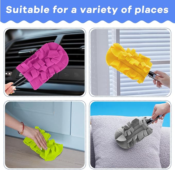 Zubebe 20 Pcs Duster Refill Reusable Fleece Duster Refills Feather Flat Dusters - Image 4