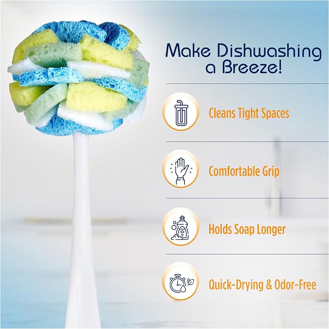 Compac Home Dish SpongeWand Plus Tri Surface Scrubbing Sponge - Image 5
