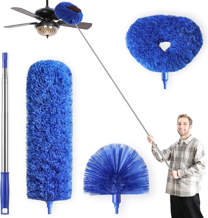 Microfiber Duster for High Ceiling Fan Blades, Cobweb by POIKSHARK