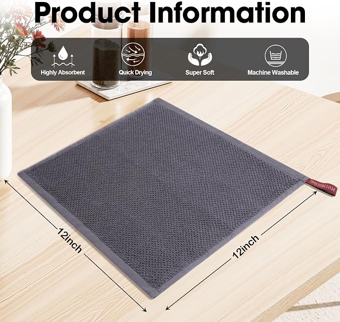 100% Cotton Waffle Weave Kitchen Dish Cloths, 6 Colors - Image 2