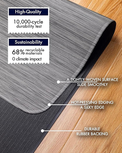 Office Chair Mat for Hardwood Floor Under Desk Computer Rolling Chair Mat for Wood/Tile Floor Non-Slip Heavy Duty Desk Rug PVC Plastic Hard Floor Protector 45"x 53" (Gray)
