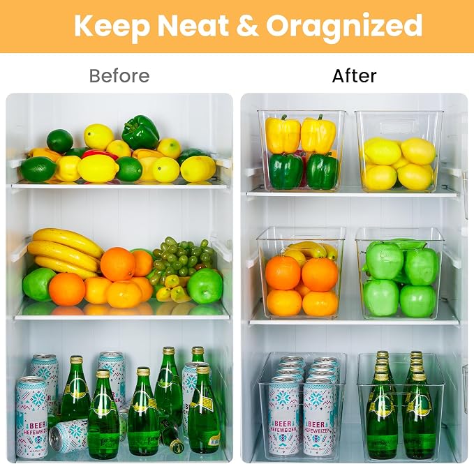 YIHONG 10 Pack Clear Pantry Organizer Bins, Plastic Containers - Image 6