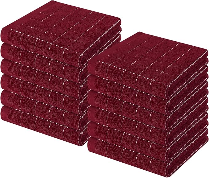 Homaxy 100% Cotton Terry Kitchen Dish Cloths, Ultra Soft and Absorbent Dish by Homaxy