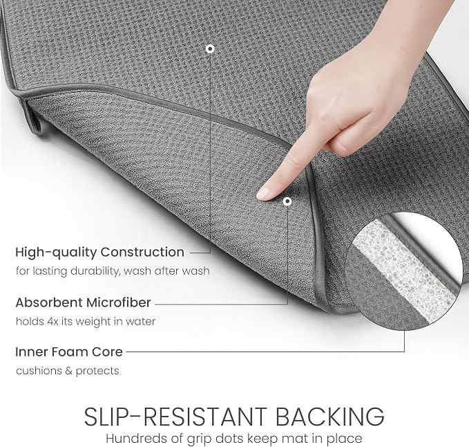 Bellemain XXL Dish Mat 24" x 17" Microfiber Dish Drying Mat, Super absorbent - Image 4