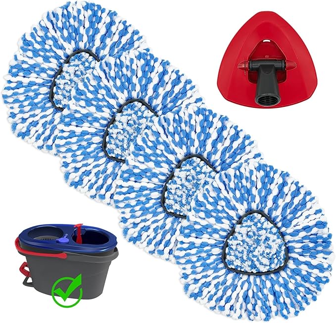 4Pack Mop Replacement Head for O Cedar RinseClean 2 Tank System, 1 Pack Mop by Unknown