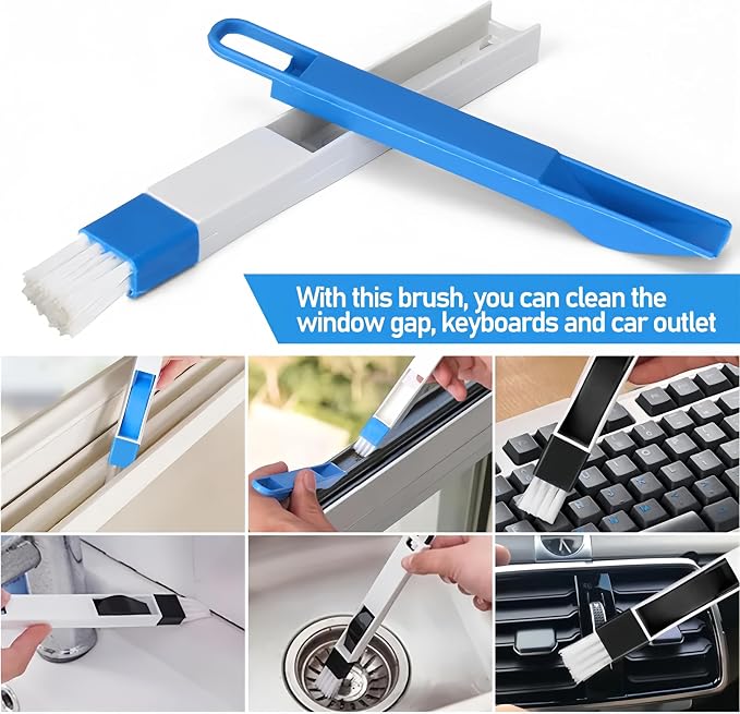 5 Pack Window Cleaning Brush Tool Kit, Dry and Wet Use Window Mesh Screen - Image 6