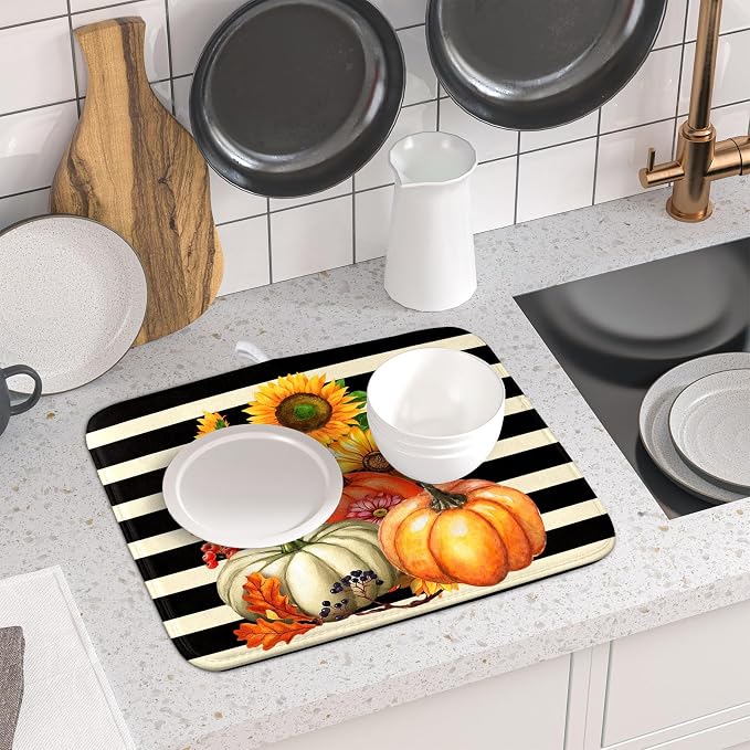 Sunflower Pumpkin Dish Drying Mat - Image 6
