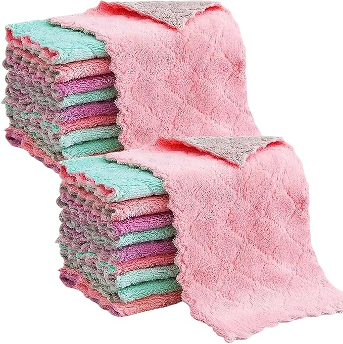 Reusable Microfiber Kitchen Cleaning Cloths – Super Absorbent, Quick-Drying by Unknown