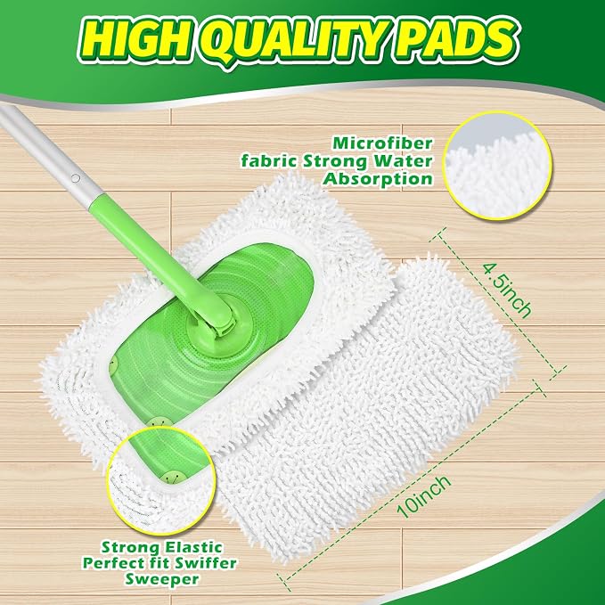 4 Pack Reusable Microfiber Mop Pads Compatible - Image 3