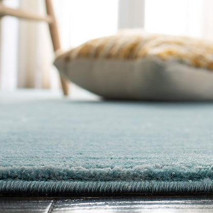 SAFAVIEH Vision Collection Area Rug - 6'7" Square, Aqua, Modern Ombre Design, Non-Shedding & Easy to Clean, Ideal for Living Room, Bedroom, Dining Space (VSN606B)