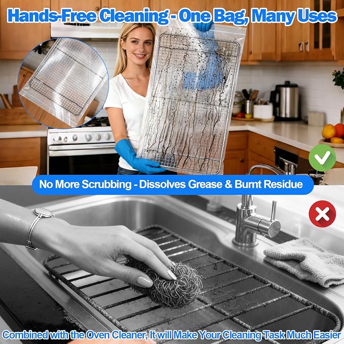 Palksky Oven Rack Cleaning Bags, 31.4''*39.3'' Heavy Duty No Scrub Oven Rack - Image 2