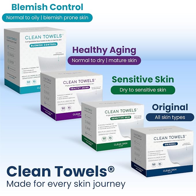 Clean Skin Club Clean Towels XL®, 100% USDA Biobased Face Towel, Disposable - Image 10