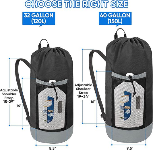 BALEINE 150L Laundry Bag Backpack, 900D Oxford Fabric Large Travel Laundry Bags - Image 2