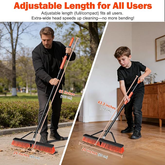 JEHONN 24” Wide Push Broom Outdoor Heavy Duty - Image 7