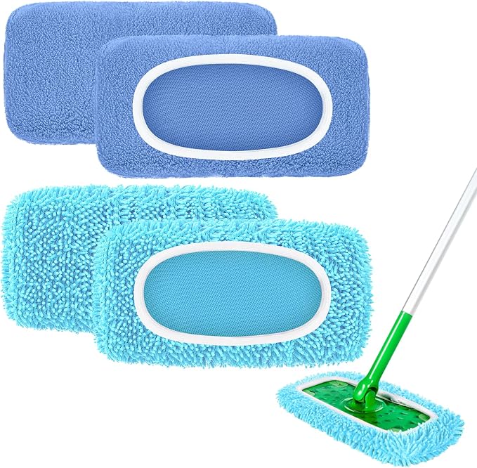 4 Pack Reusable Mop Pads Compatible by Nicemiya
