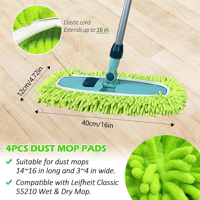 4PCS 14''~16'' Microfiber Dust Mop Pads Compatible - Image 3