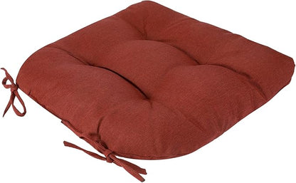 FUNHOME Outdoor Chair Cushions 19 x19 Inch,Water Resistant Tufted Seat Cushions 19",Reversible,Weather Resistant,Rounded Back Wicker Chair Cushion for Patio Garden Furniture(Dark Red)