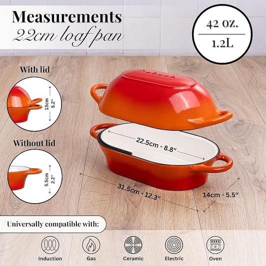 Dutch Oven For Sourdough Bread Baking – Enamelled Cast Iron Bread Loaf Pot – - Image 2