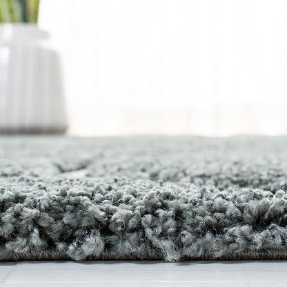 SAFAVIEH Florida Shag Collection Area Rug - 6'7" Square, Sage & Ivory, Scroll Design, Non-Shedding & Easy Care, 1.2-inch Thick Ideal for High Traffic Areas in Living Room, Bedroom (SG471-5112)