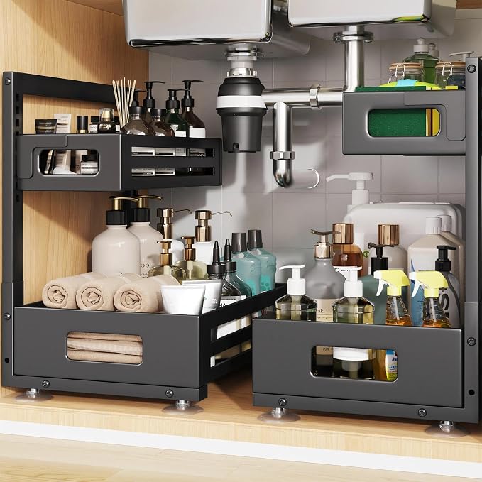 2 Pack Under Sink Organizer, Pull Out Cabinet Organizer by UnderSinkOrganizer