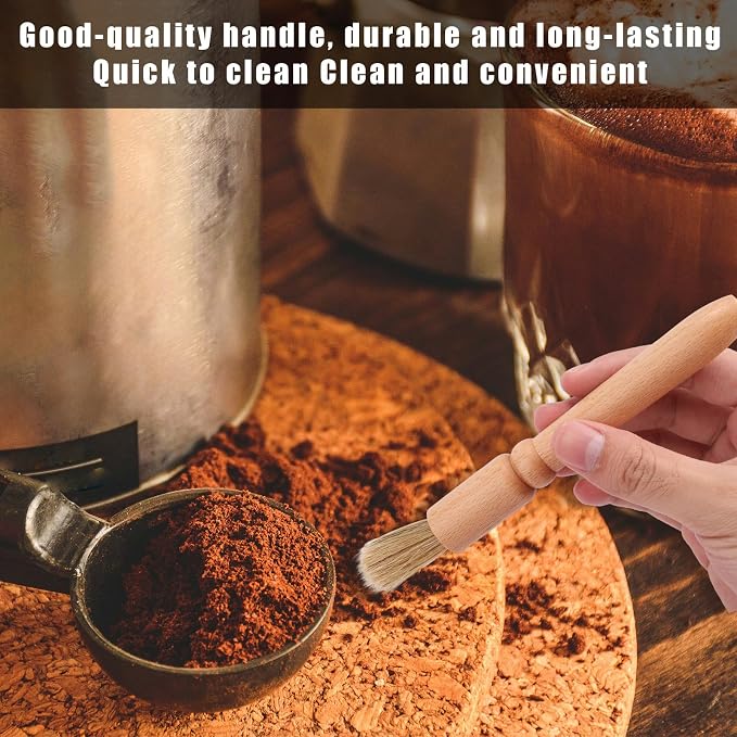 6pcs Coffee Cleaning Brush Set, Natural Bristle Coffee Grinder Brush Long - Image 6