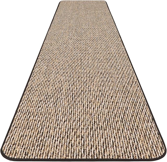 House, Home and More Skid-Resistant Carpet Runner - Black Ripple - 12 Feet X 27 Inches