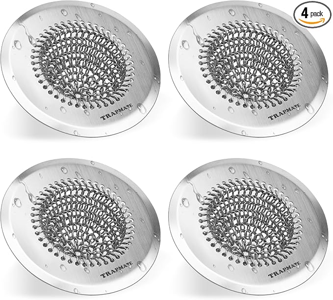 TRAPMATE 4 Pcs Kitchen Sink Drain Strainer, Stainless Steel Sink Strainer Basket by TRAPMATE
