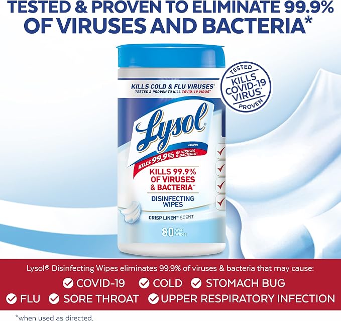 Lysol Disinfectant Wipes, Dorm Room Essentials, - Image 3
