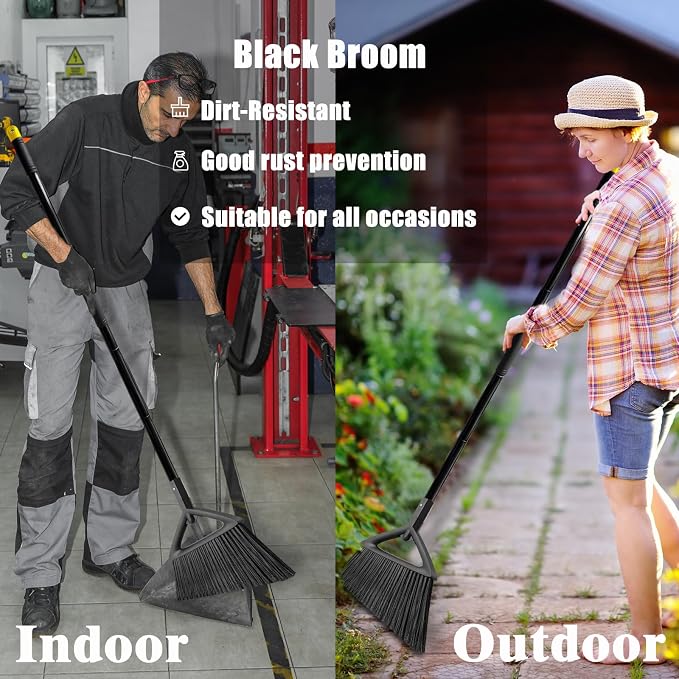 Outdoor Angle Broom Indoor, Upgraded Heavy Duty Commercial Brooms, Restaurant - Image 6