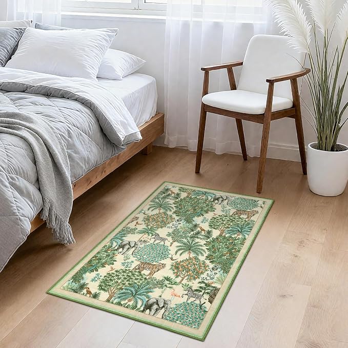 GarveeHome Jungle Rug 2x3 Animal Print Rugs Non Slip Washable Front Door Rug - Image 3