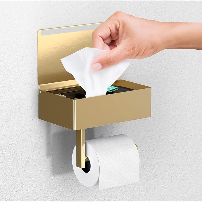 Day Moon™ Brushed Gold Toilet Paper Holder by DayMoonDesigns