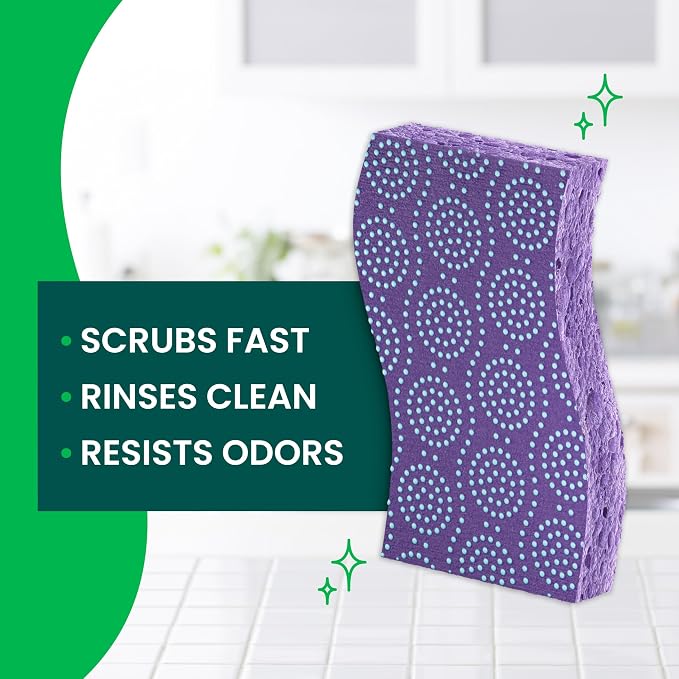 Scotch-Brite Scrub Dots Non-Scratch Scrub Sponge, Rinses Clean, - Image 3