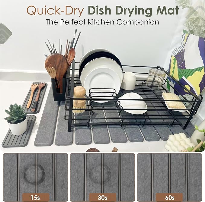 3-Pack Large Stone Kitchen Dish Drying Mat - Image 4