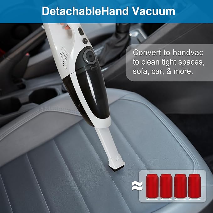 Intercleaner 2 in 1 Handheld & Stick Cordless Vacuum Cleaner, 2-Speed Powerful - Image 6