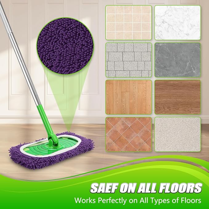 Set of 4 Reusable Microfiber Mop Pads Compatible - Image 4