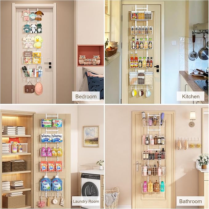 Adjustable Over The Door Organizer, Metal Hanging Door Organizer - Image 8