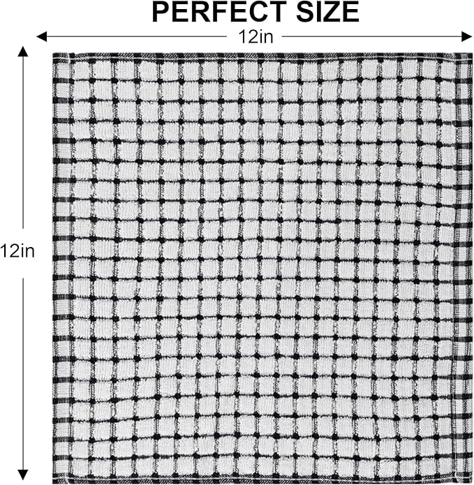 Kitinjoy Cotton 24 Pack Terry Kitchen Dish Cloths, 12 x 12 Inches Super Soft - Image 6