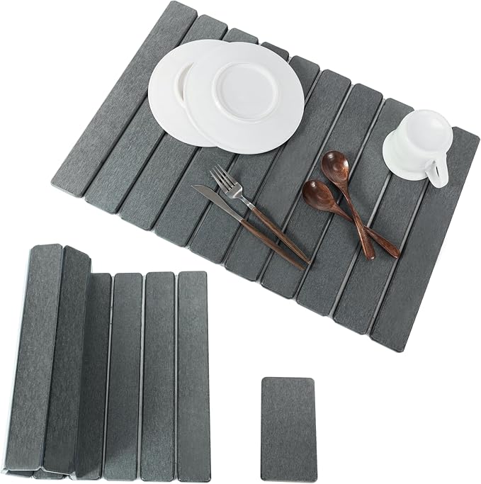 2pcs Stone Dish Drying Mat for Kitchen Counter, Quick-Dry Diatomaceous Earth by Unknown