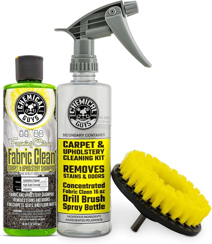 Chemical Guys Foaming Citrus Fabric Clean Drill Brush Kit by ChemicalGuys