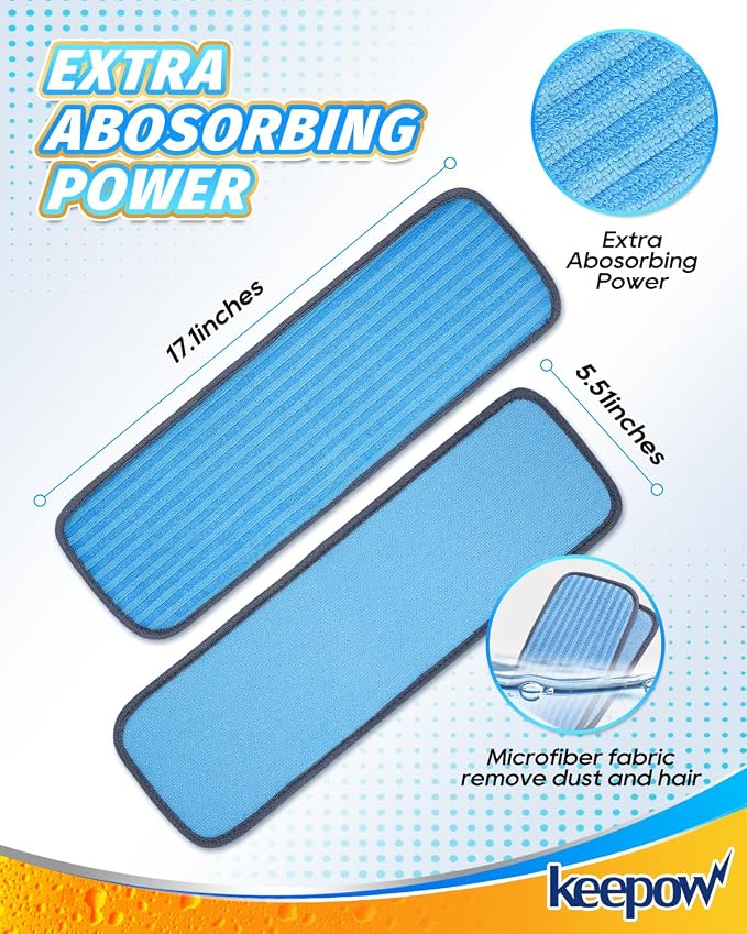 KEEPOW Reusable Microfiber Mop Pads Compatible - Image 3