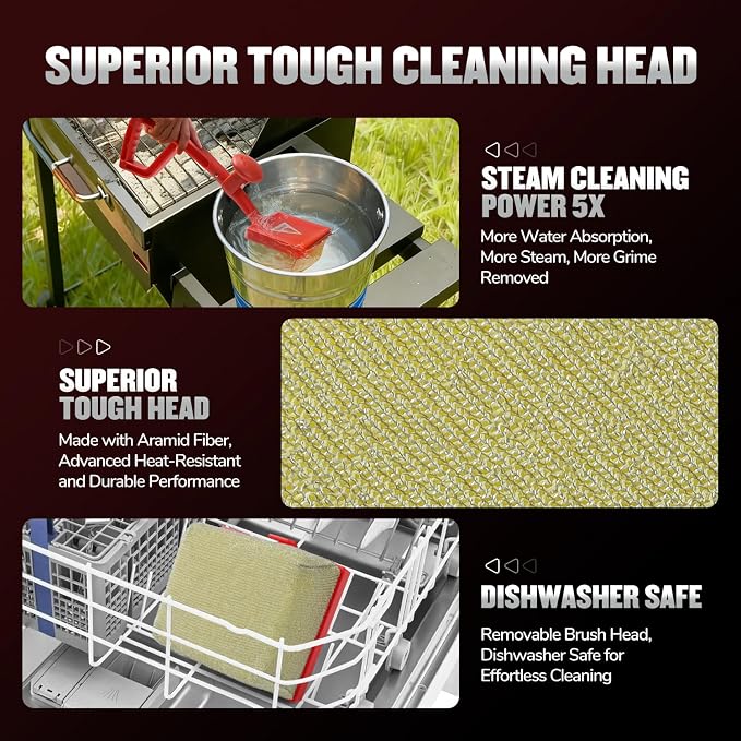 Grill Brush Cleaner for Outdoor, EEFINITE BBQ Steam Cleaning Grill Brushes - Image 3