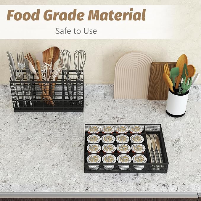 Silverware Organizer Metal Mesh, Small Drawer Organizer, Utensil Cutlery Tray - Image 5